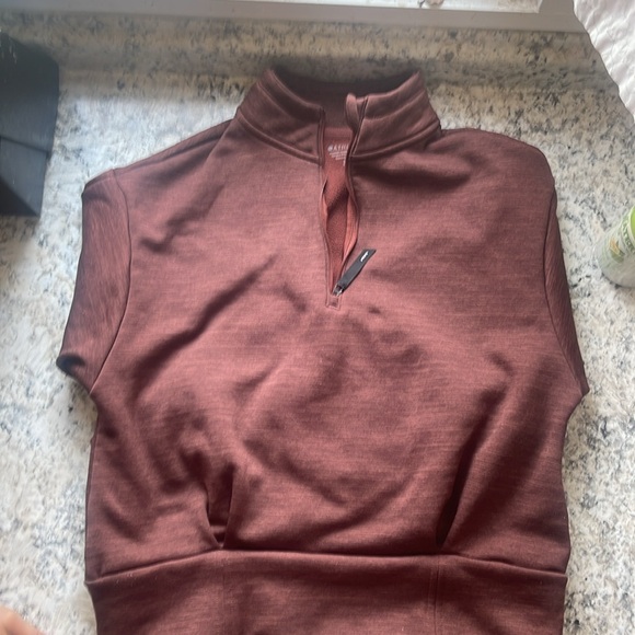 Mahogany Athleta Half-Zip Sweatshirt - Picture 2 of 3